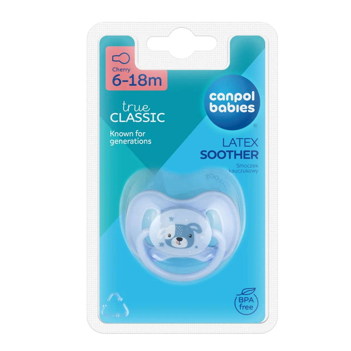 Canpol babies smoczek uspokajający kauczuk 6-18m okrągły CUTE ANIMALS