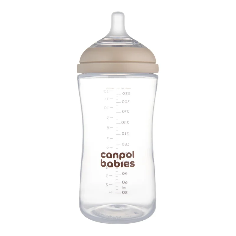 Canpol babies Butelka Natural Shape ze smoczkiem dwustrefowym 330 ml