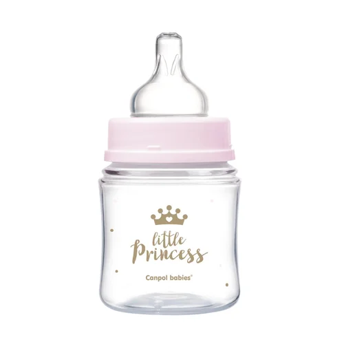 Butelka szeroka antykolkowa Canpol babies 120 ml PP EasyStart ROYAL BABY różowa