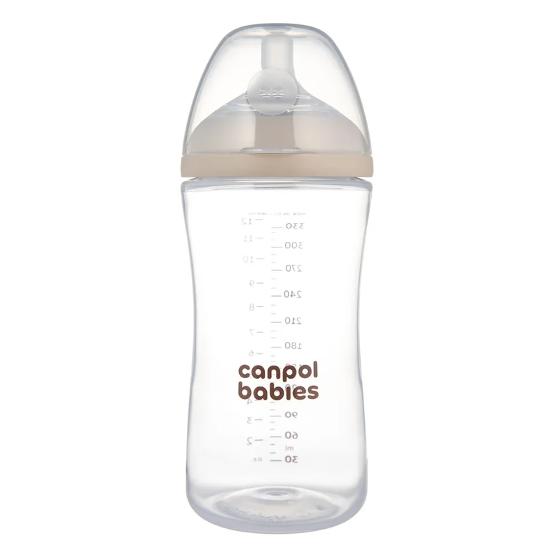 Canpol babies Butelka Natural Shape ze smoczkiem dwustrefowym 330 ml