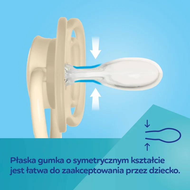 Canpol babies Smoczek silikonowy 0-6m symetryczny DENTAL AIR 2 szt. nieb.