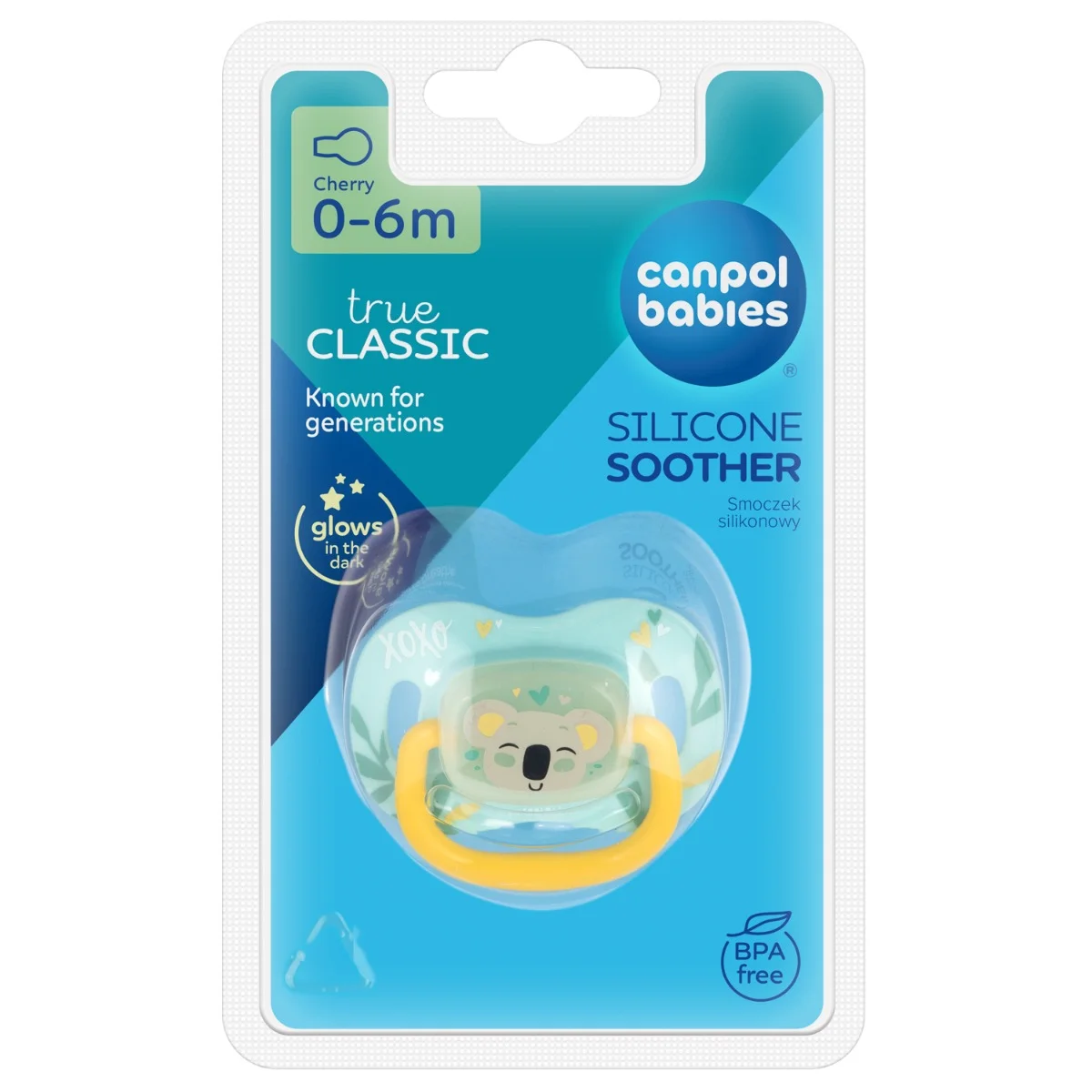 Canpol babies Smoczek uspokajający silikonowy 0-6m okrągły EXOTIC ANIMALS koala