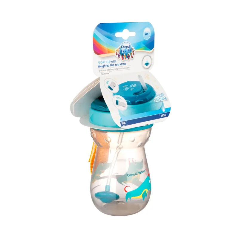 Canpol babies bidon ze składaną rurką silikonową z odważnikiem 350ml