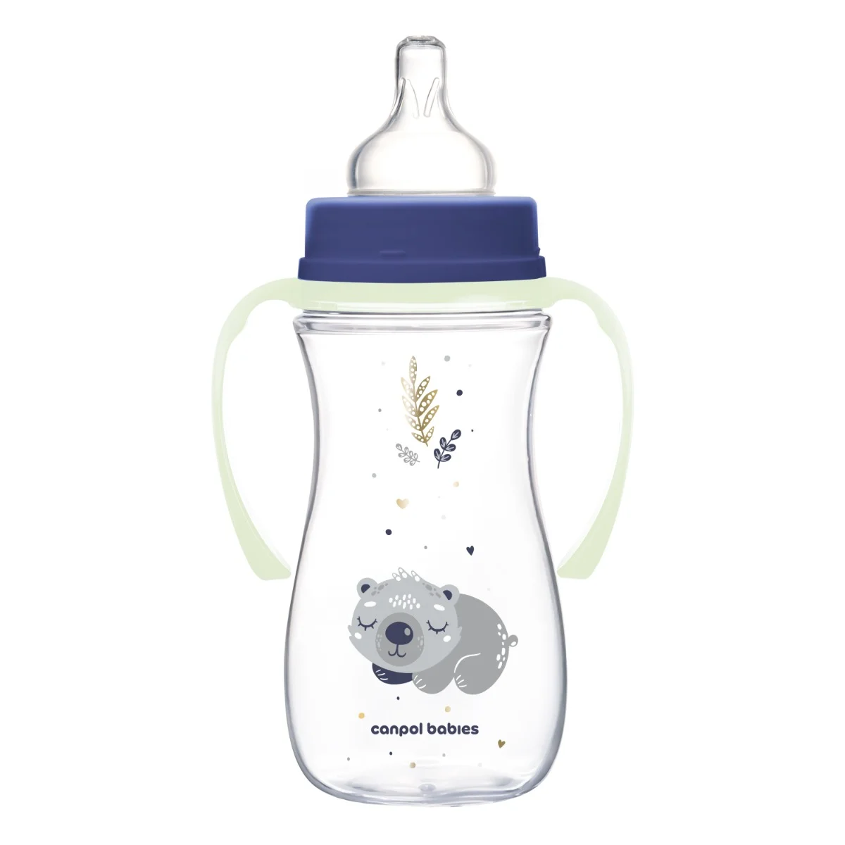 Canpol babies butelka szeroka antykolkowa ze świecącymi uchwytami PP EasyStart 300ml Sleepy Koala