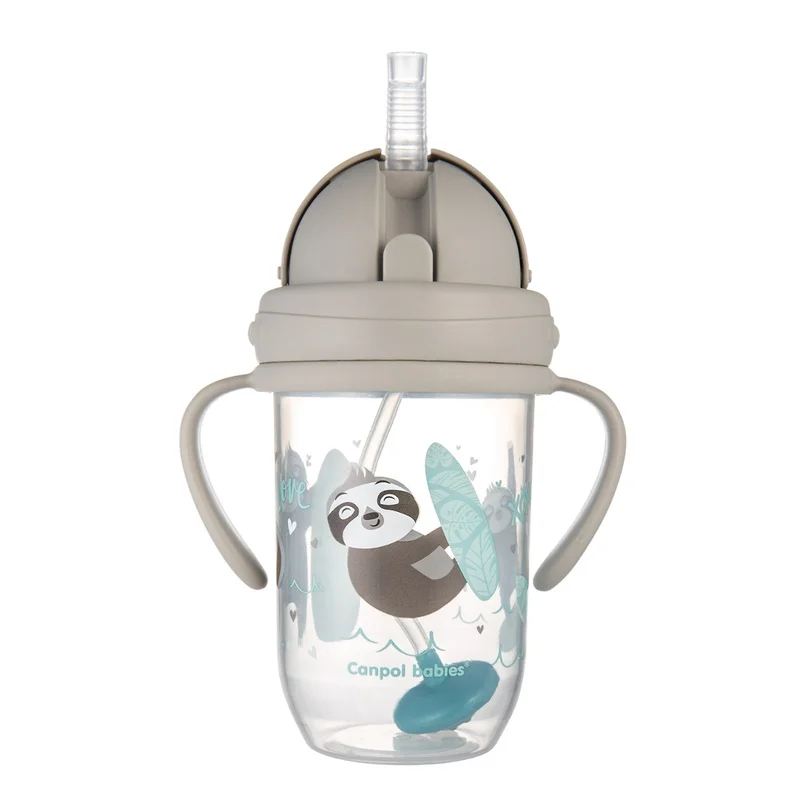 Kubek niekapek z rurką i odważnikiem Canpol babies 270 ml EXOTIC ANIMALS