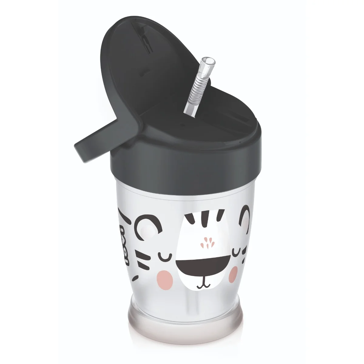 Kubek ze słomką LOVI Freestyle 250 ml Salt & Pepper