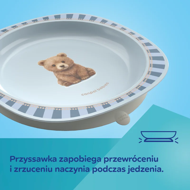 Canpol babies Talerzyk z przyssawką 23 cm Woodland różowy