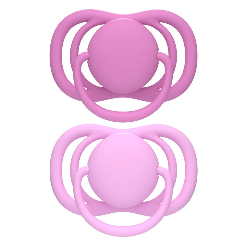 Canpol babies Smoczek adaptacyjny silikonowy 6-18m Natural Shape Hubiscous&CottonCandy 2szt​