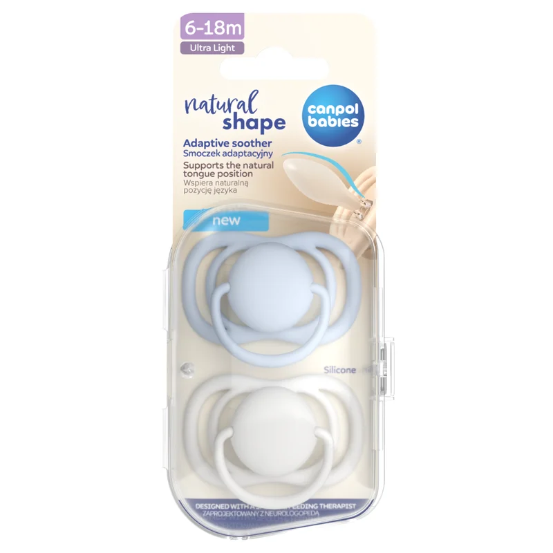 Canpol babies Smoczek adaptacyjny silikonowy 6-18m Natural Shape ArcticCoconut&IceCream 2szt​