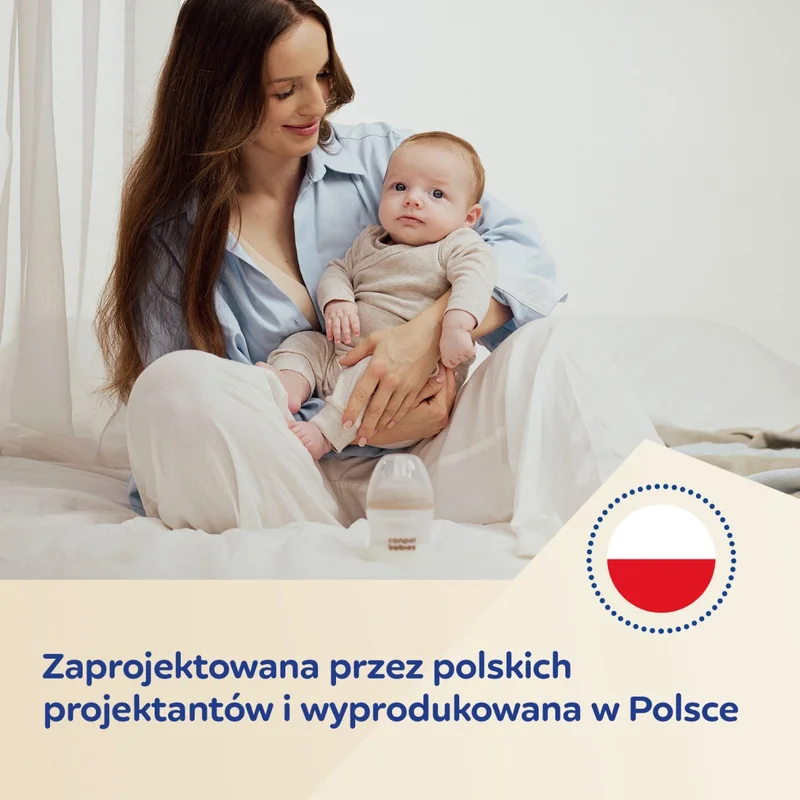 Canpol babies Butelka Natural Shape ze smoczkiem dwustrefowym 150 ml