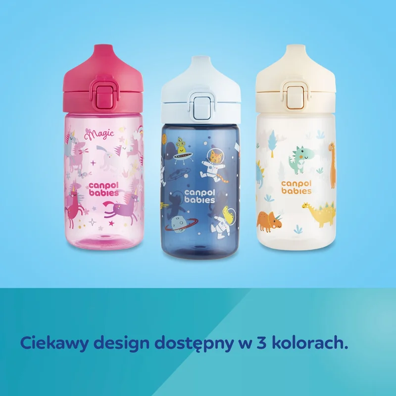 Canpol babies Bidon na wodę dla dzieci od 2,5 r.ż Junior 400 ml beżowy