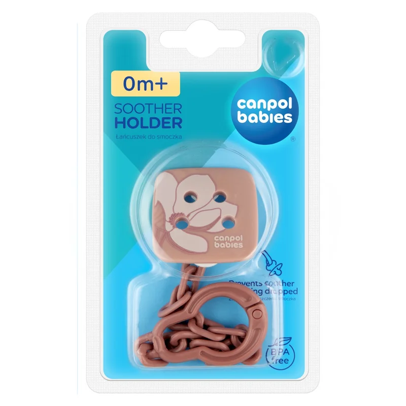 Canpol babies Łańcuszek do smoczka uspokajającego GOLD różowy