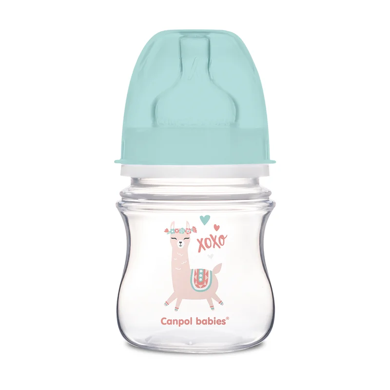 Butelka szeroka antykolkowa Canpol babies 120 ml PP EasyStart EXOTIC ANIMALS zielona