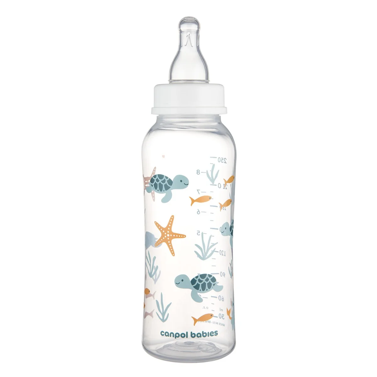 Canpol babies Butelka wąska 250ml PP LOVE&SEA niebieska