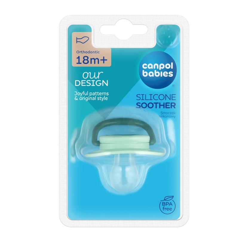 Canpol babies Smoczek uspokajający silikon 18m+ anatomiczny TOYS ziel.