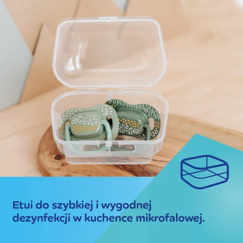 Canpol babies Smoczek usp. silikonowy symetryczny 18m+ MOUNTAINS 2 szt. zielone