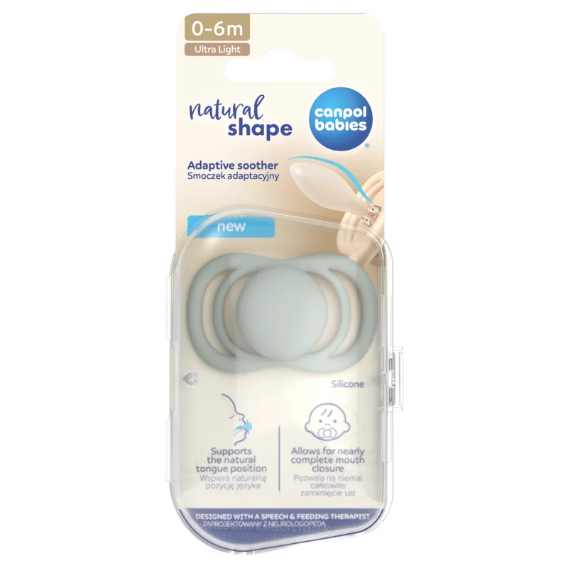 Canpol babies Smoczek adaptacyjny silikonowy 0-6m Natural Shape Sage 1 szt