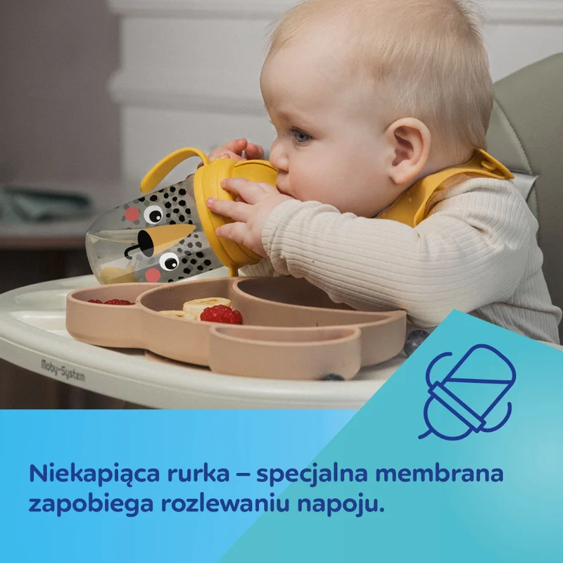 Canpol babies Kubek niekapek z rurką i odważnikiem BabiesBoo panda