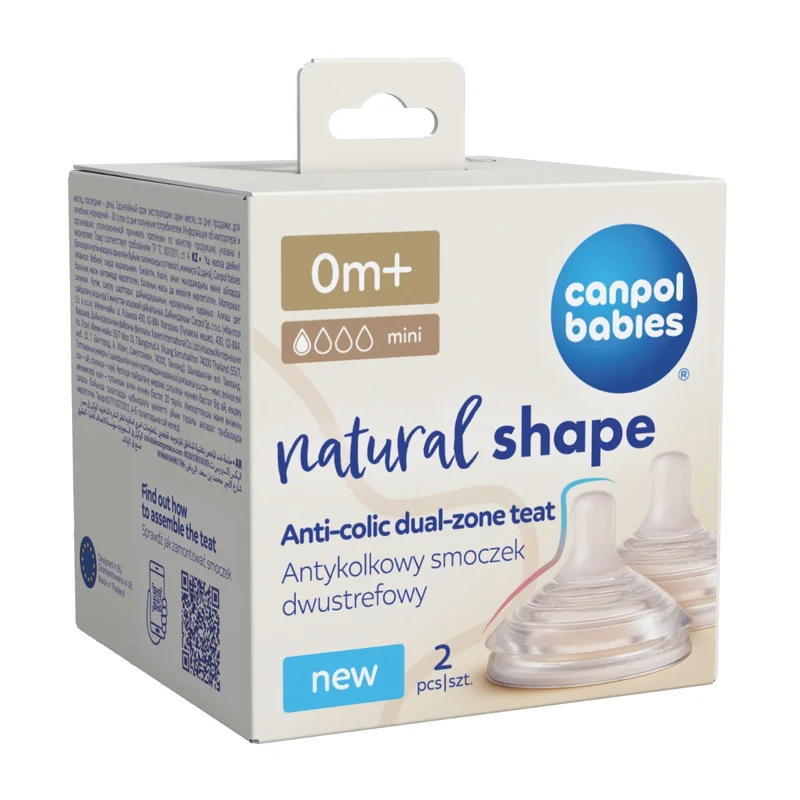 Canpol babies Antykolkowy smoczek dwustrefowy Natural Shape 0m+ 2szt.