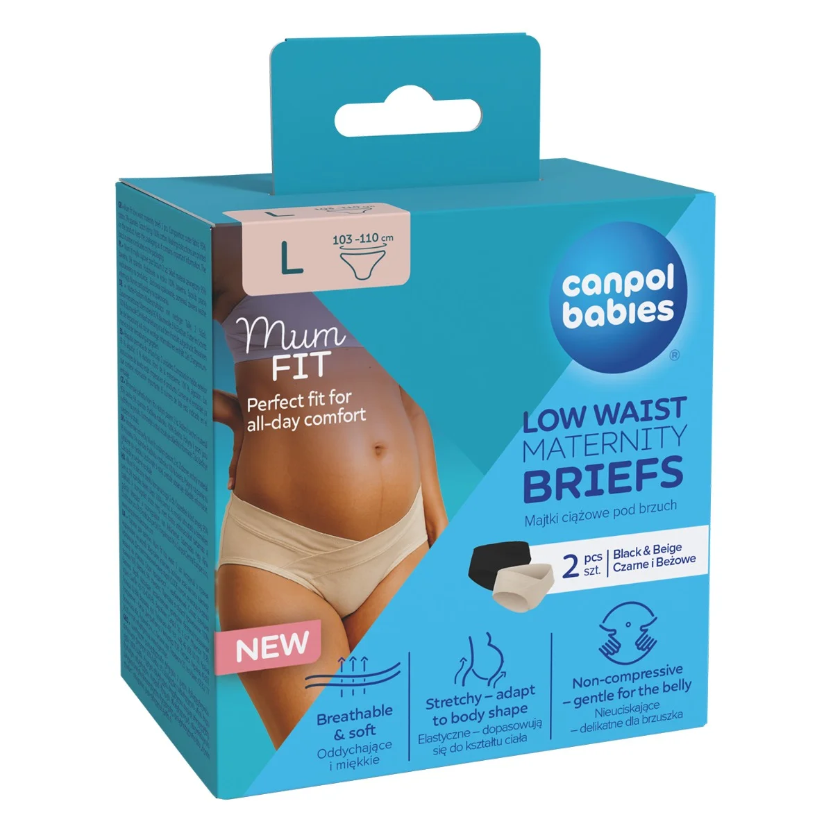 Canpol babies Majtki ciążowe pod brzuch MumFIT rozmiar L 2 szt.