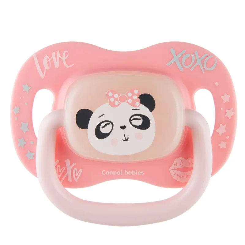 Canpol babies Smoczek uspokajający silikonowy 0-6m okrągły EXOTIC ANIMALS panda