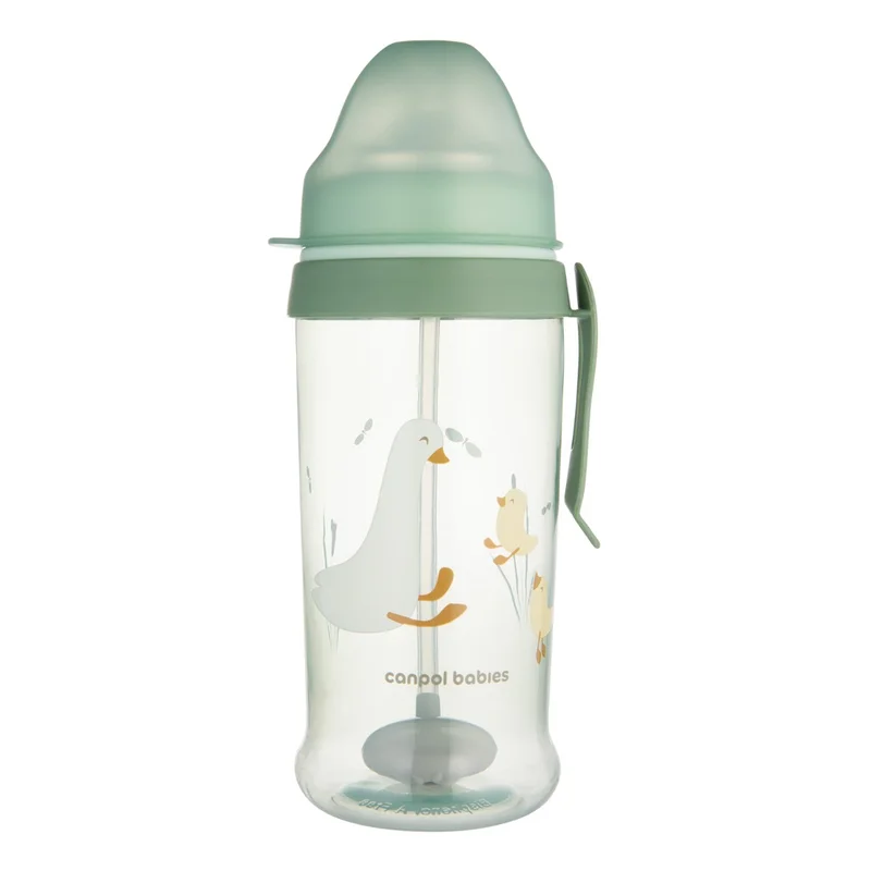 Canpol babies Bidon niekapek z rurką i odważnikiem 350 ml GOOSE
