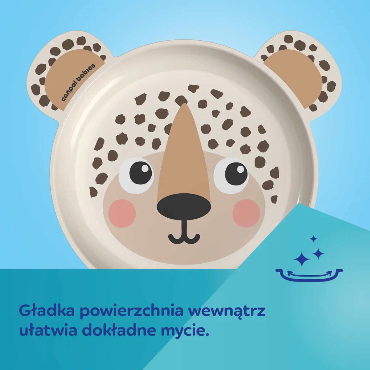 Canpol babies Talerzyk z uszami z przyssawką 19 cm BabiesBoo kremowy