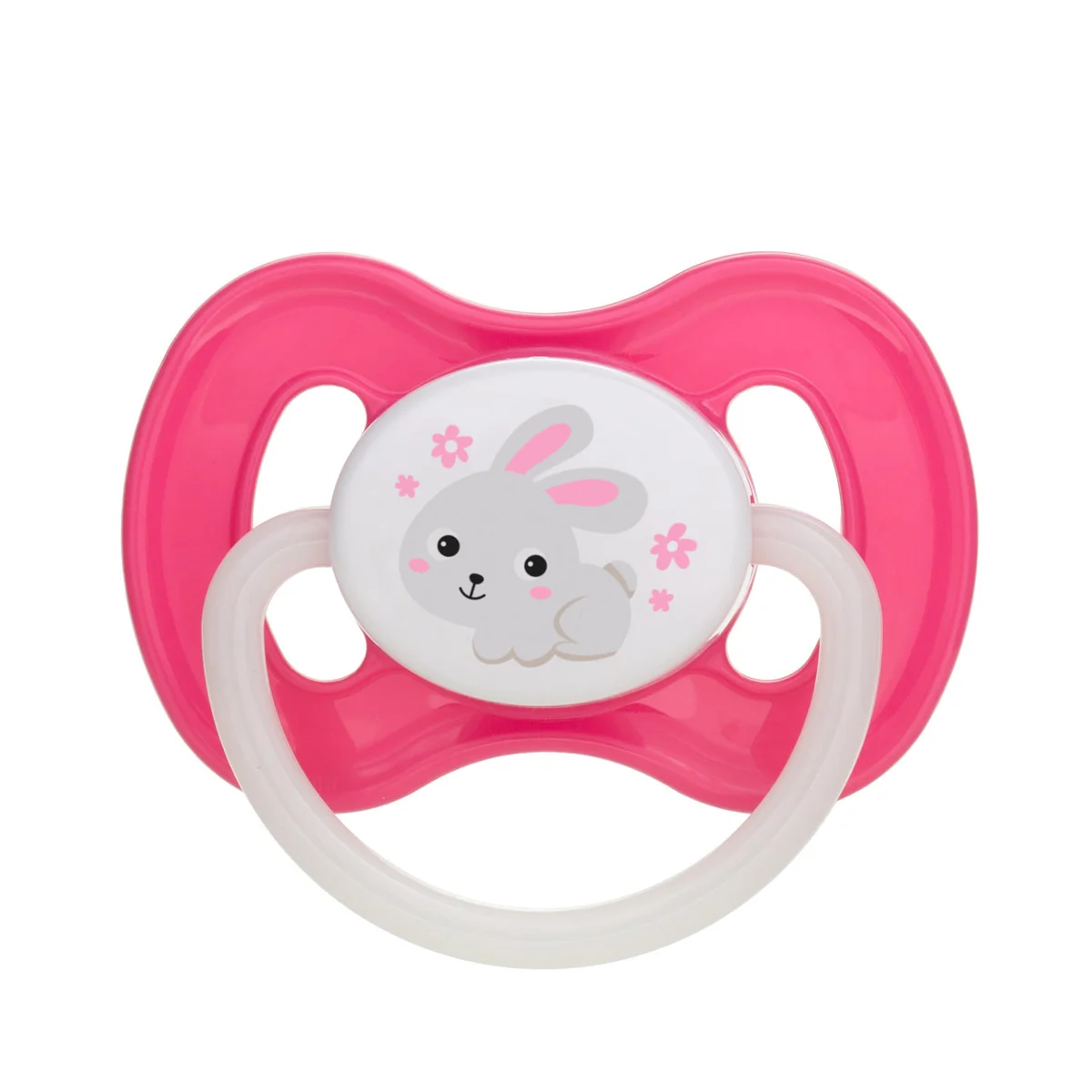 Canpol babies smoczek uspokajający silikon 6-18m symetryczny BUNNY&COMPANY różowy