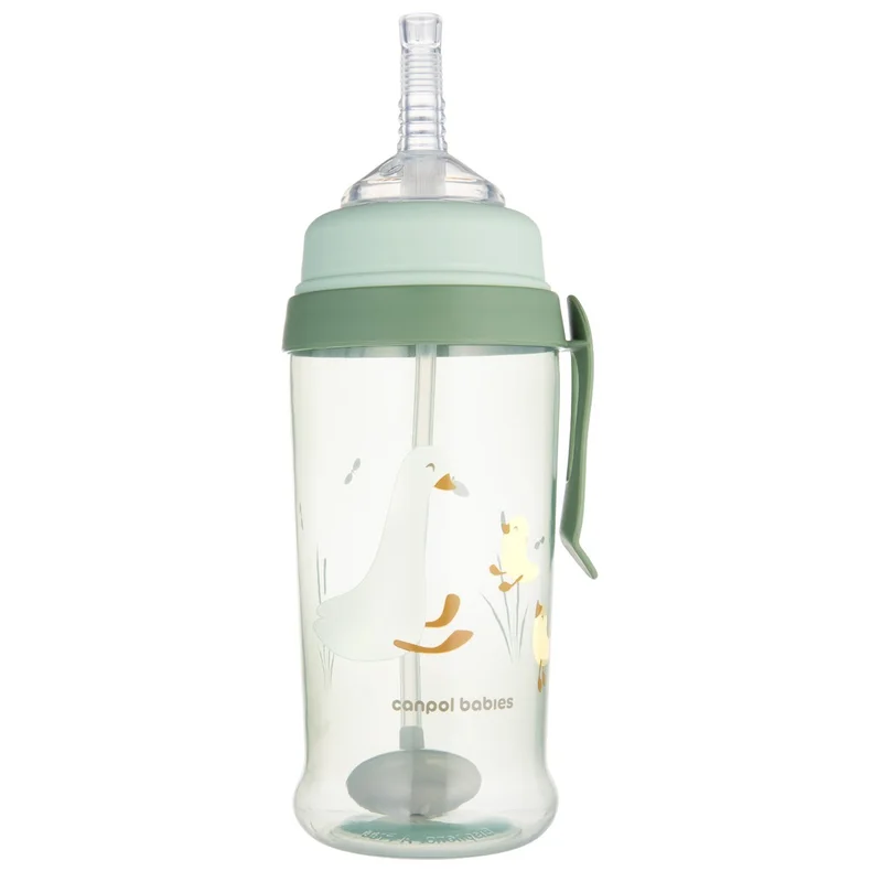 Canpol babies Bidon niekapek z rurką i odważnikiem 350 ml GOOSE