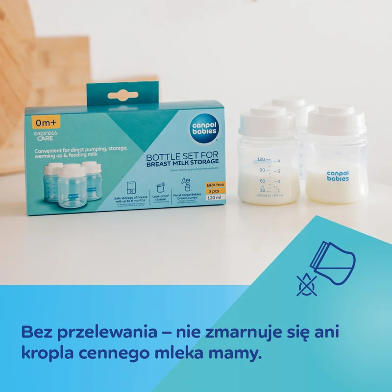 Canpol babies zestaw butelek do przechowywania pokarmu 3x120ml