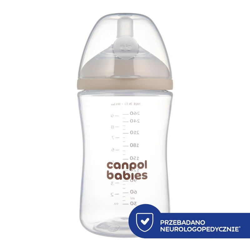 Canpol babies Butelka Natural Shape ze smoczkiem dwustrefowym 260 ml