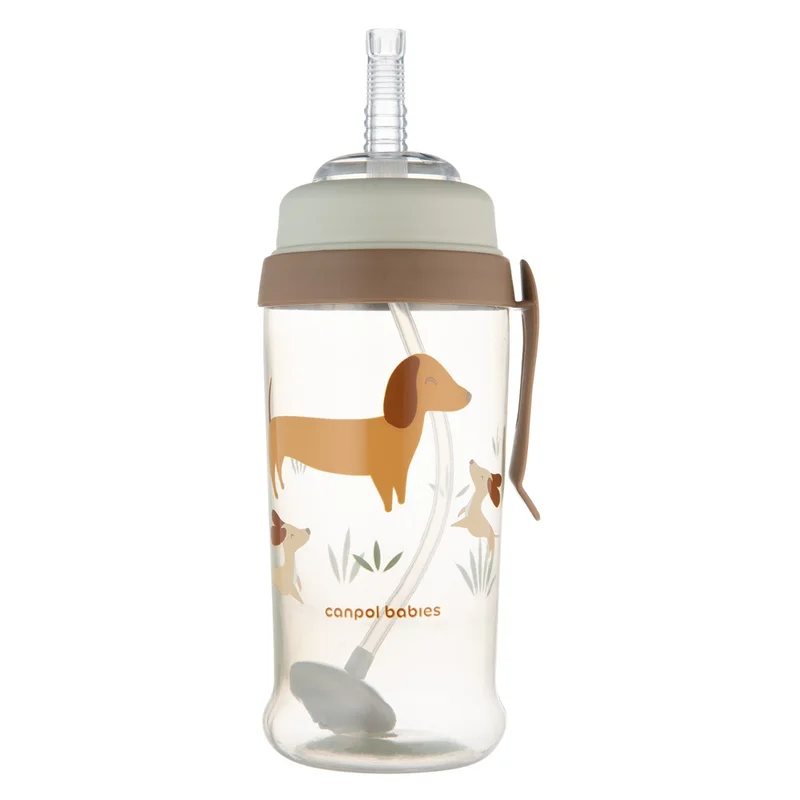 Canpol babies Bidon niekapek z rurką i odważnikiem 350 ml DOGS