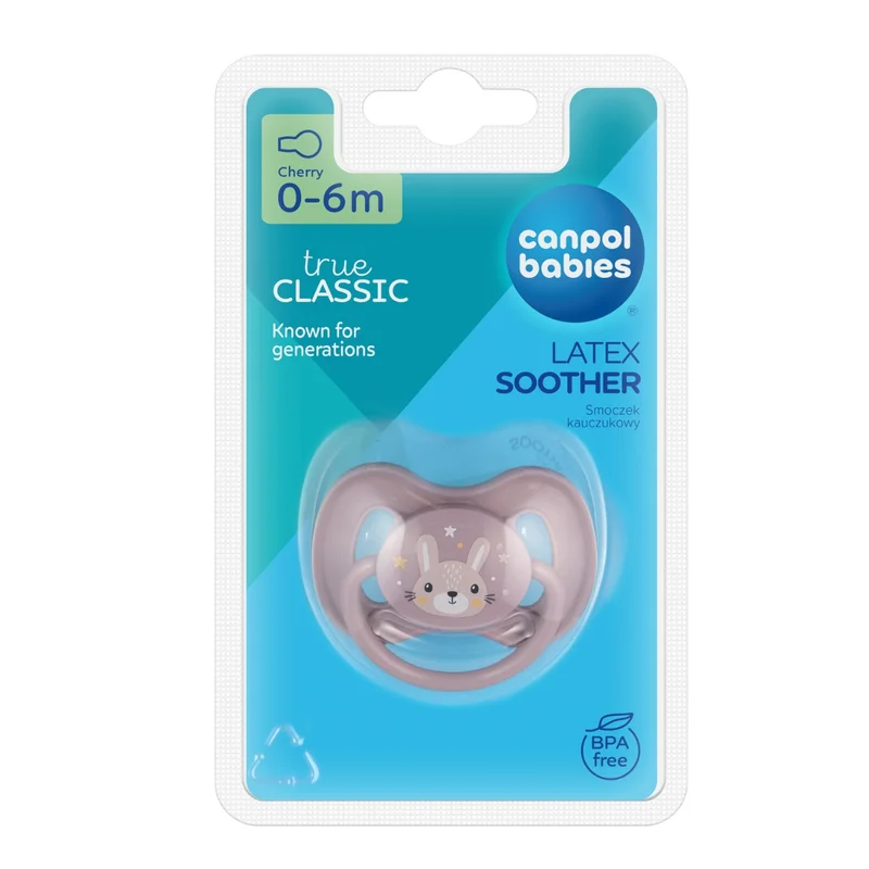 Canpol babies smoczek uspokajający kauczuk 0-6m okrągły CUTE ANIMALS