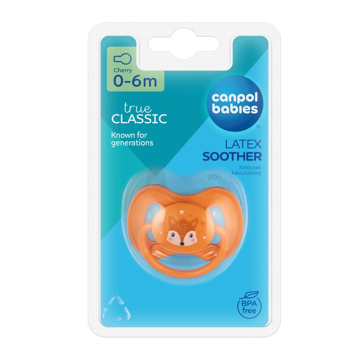 Canpol babies smoczek uspokajający kauczuk 0-6m okrągły CUTE ANIMALS