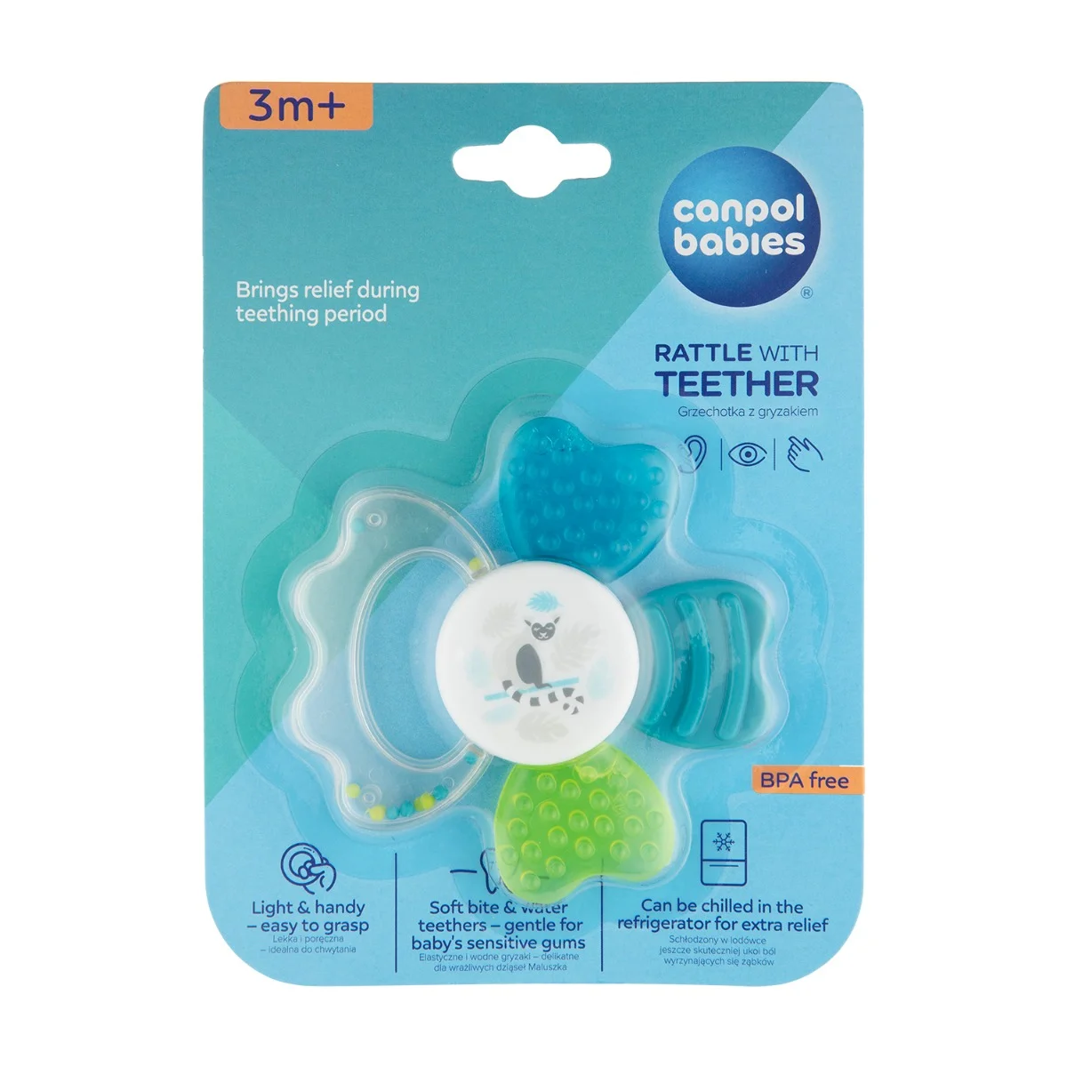 Canpol babies grzechotka z gryzakiem wodnym ZWIERZĄTKA