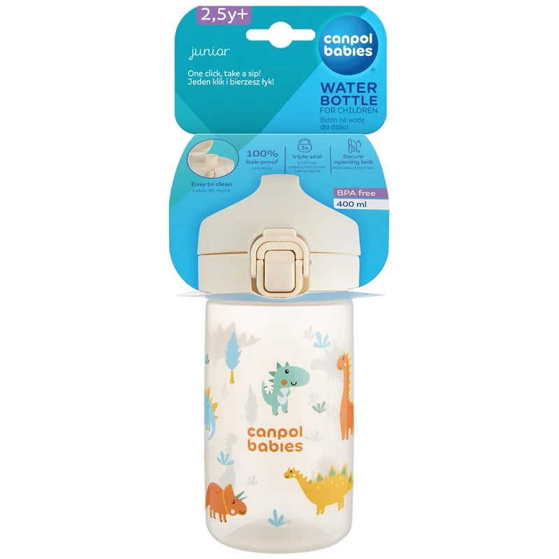 Canpol babies Bidon na wodę dla dzieci od 2,5 r.ż Junior 400 ml beżowy
