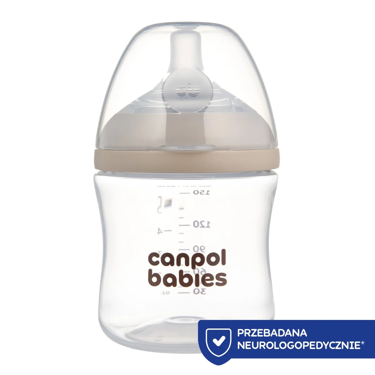 Canpol babies Butelka Natural Shape ze smoczkiem dwustrefowym 150 ml