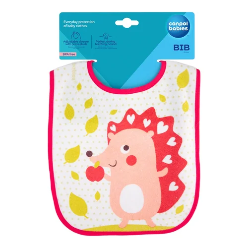 Śliniak Canpol babies frotte z regulowanym zapięciem na napy CUTE ANIMALS