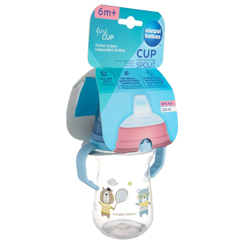 Canpol babies kubek z silikonowym ustnikiem FirstCup 250ml BONJOUR PARIS