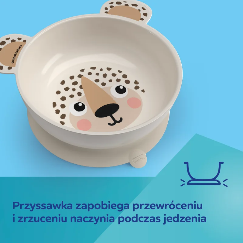 Canpol babies Miseczka z uszami z przyssawką 400 ml BabiesBoo kremowa