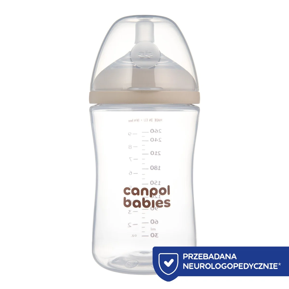 Canpol babies Butelka Natural Shape ze smoczkiem dwustrefowym 260 ml