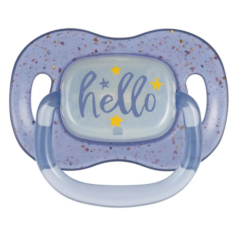 Canpol babies Smoczek uspokajający silikonowy symetryczny 0-6m NightGlow 2szt nieb​