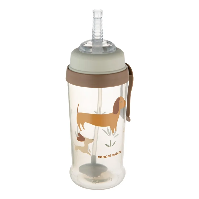 Canpol babies Bidon niekapek z rurką i odważnikiem 350 ml DOGS