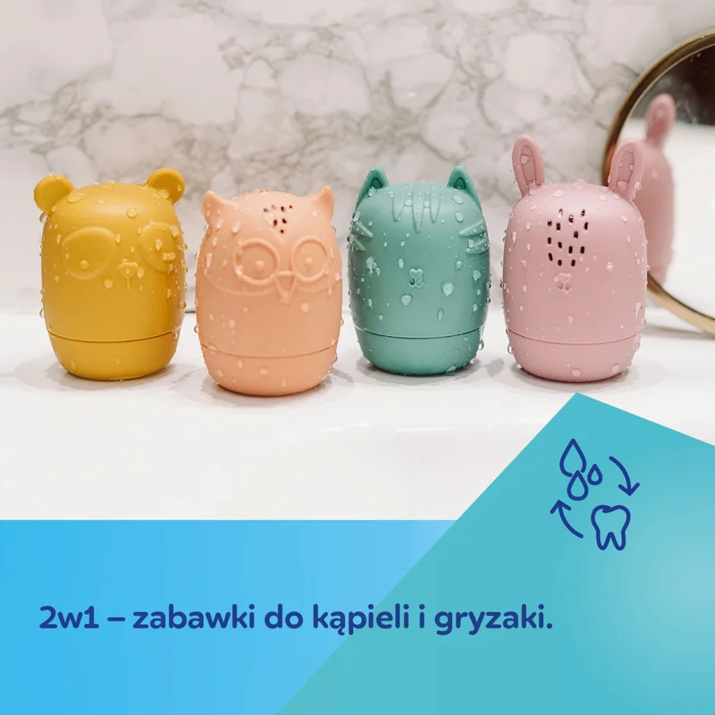 Canpol babies zestaw odkręcanych zabawek silikonowych do kąpieli
