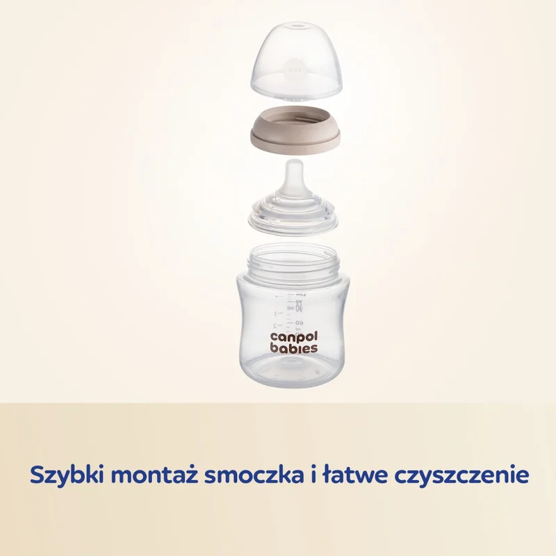 Canpol babies Butelka Natural Shape ze smoczkiem dwustrefowym 150 ml