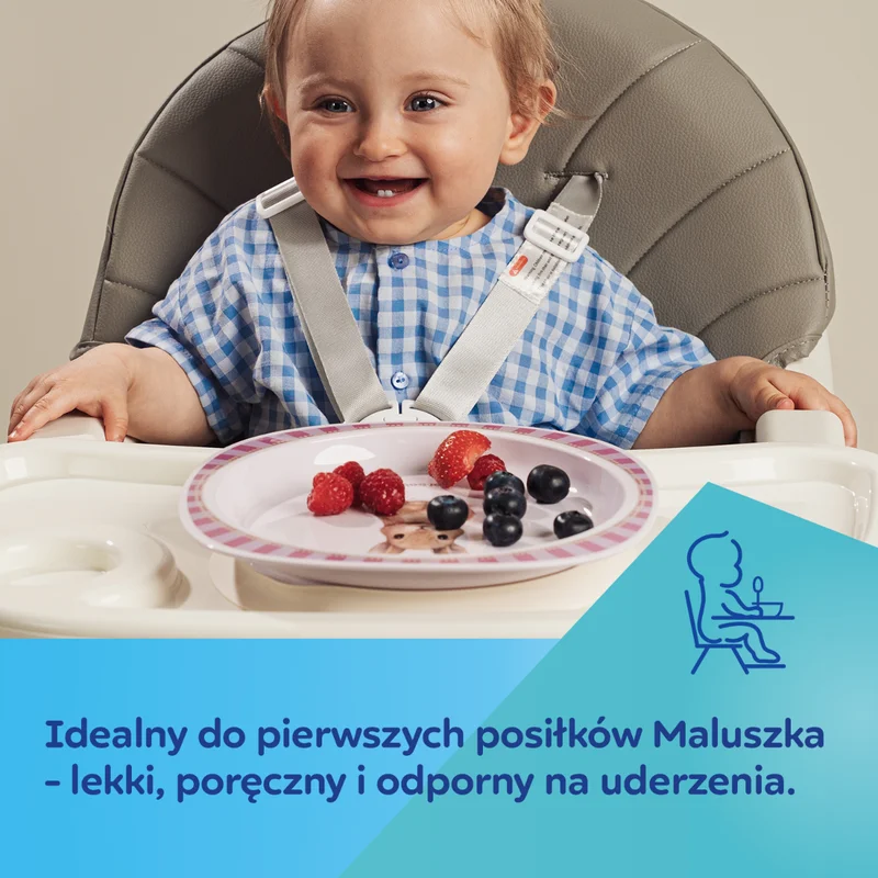 Canpol babies Talerzyk z przyssawką 23 cm Woodland różowy