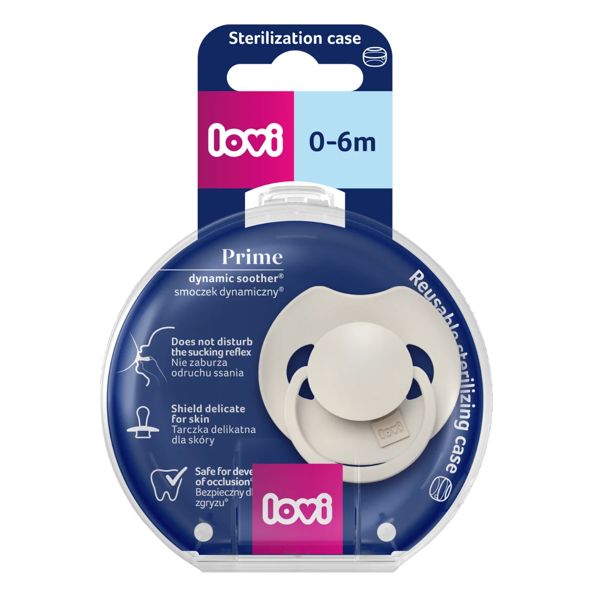 Smoczek silikonowy dynamiczny LOVI Prime 0-6m 1 szt Coconut