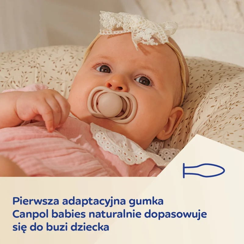 Canpol babies Smoczek adaptacyjny silikonowy 0-6m Natural Shape Milk 1 szt