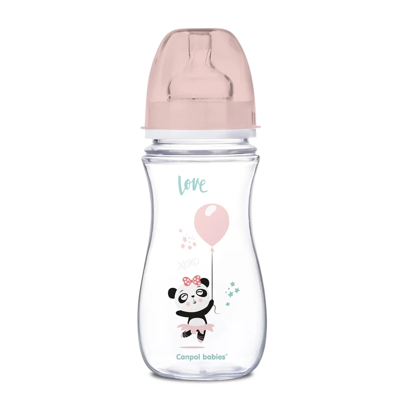 Butelka szeroka antykolkowa Canpol babies 300 ml PP EasyStart EXOTIC ANIMALS różowa