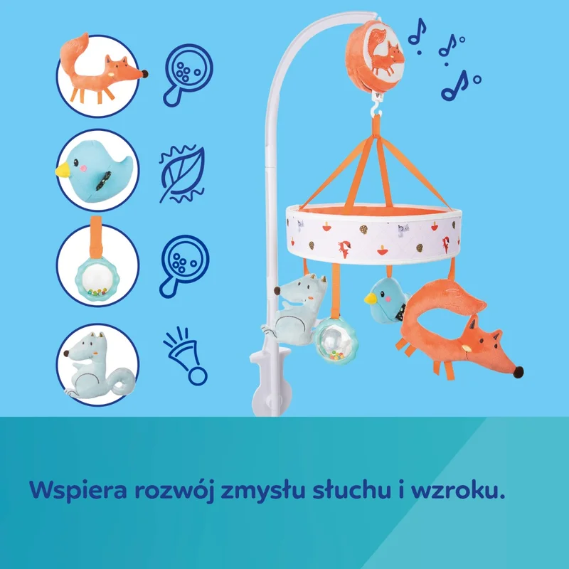Canpol babies karuzela z pozytywką nad łóżeczko FOX